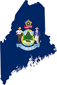 Maine with logo over state