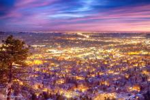 Hillside view of downtown Boulder