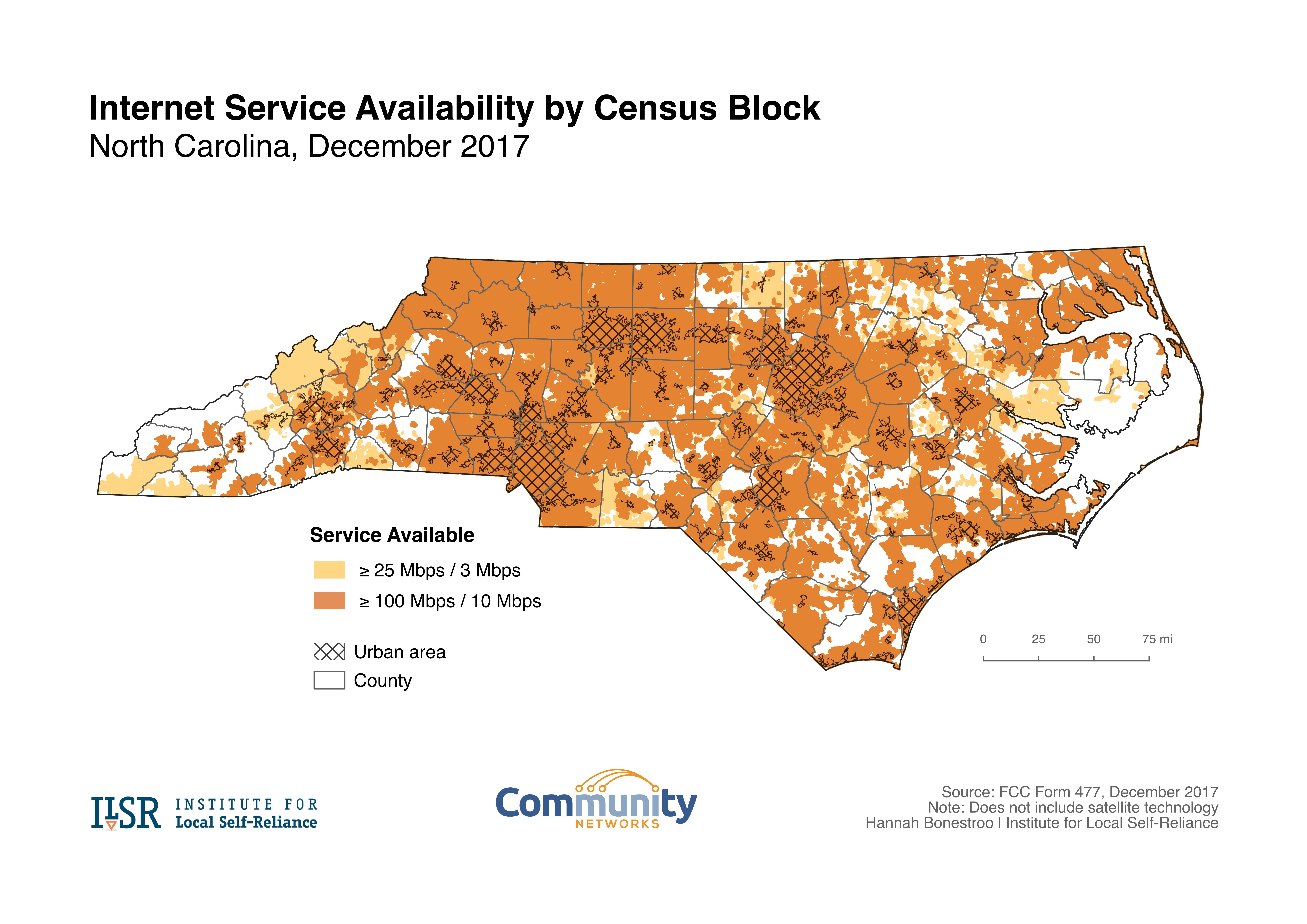 NC Internet Service Availability by County